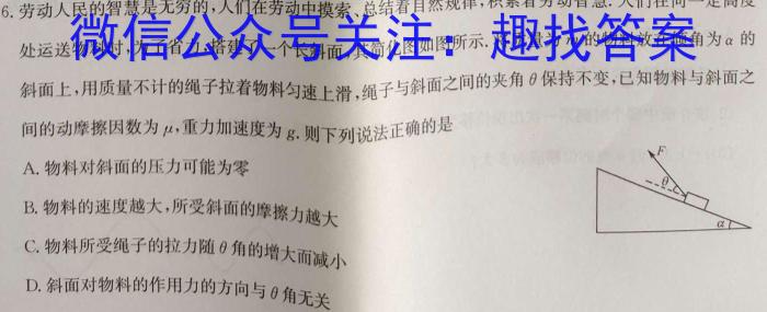 河北省2024年普通高等学校招生全国统一考试模拟试题（一）冲刺卷·新教材物理试卷答案