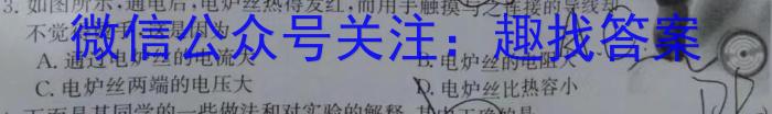 四川省内江市内江一中2024-2025学年度八年级（上）入学测试物理试卷答案