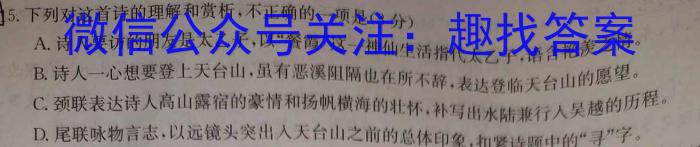 2024年湖南省普通高中学业水平合格性考试高一仿真试卷(专家版三)/语文