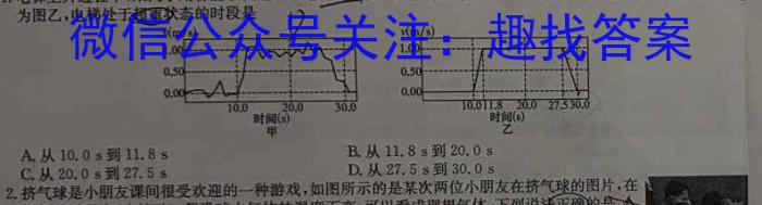 河北省2024年九年级6月模拟（一）物理试题答案