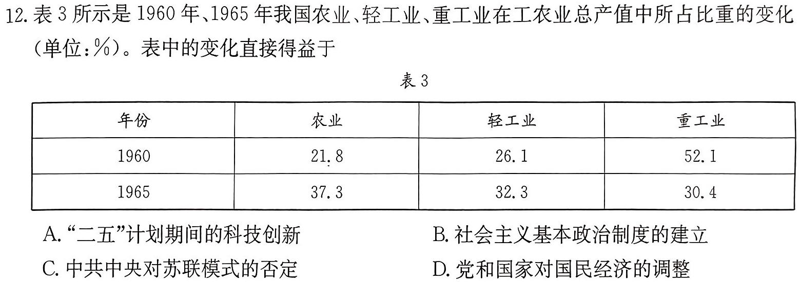 [今日更新]河南省2023-2024学年七年级第一学期期末教学质量检测历史试卷答案