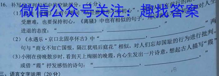 安徽省2024年考前适应性评估（一）6L R语文