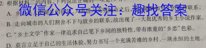 山西省2024届九年级下学期开学考试语文