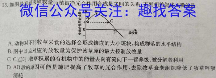 2024年山西省八年级模拟示范卷SHX(二)2生物学试题答案