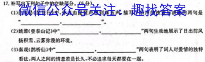 金科大联考·2024届高三3月质量检测(24397C)语文