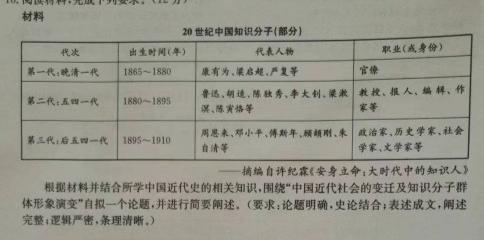 江淮十校2025届高三第一次联考(2024.8)历史