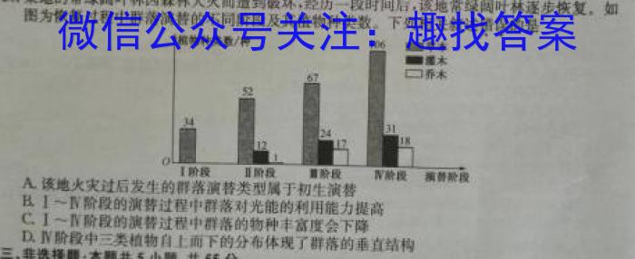 江西省青山湖区2023-2024学年度下学期九年级学业质量检测卷生物学试题答案