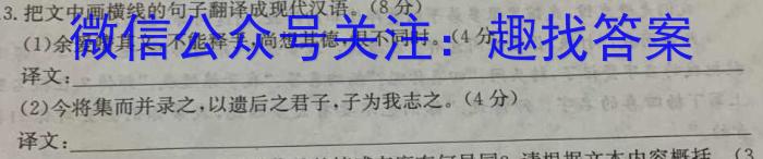 江西省2024年赣州经开区九年级期中测试卷语文