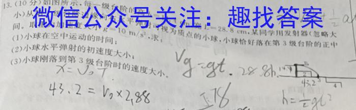 2023-2024学年贵州省高二年级联考(24-619B)物理试卷答案