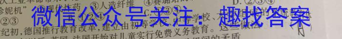 河北省2023-2024学年八年级第一学期第三次学情评估(※)历史试卷答案