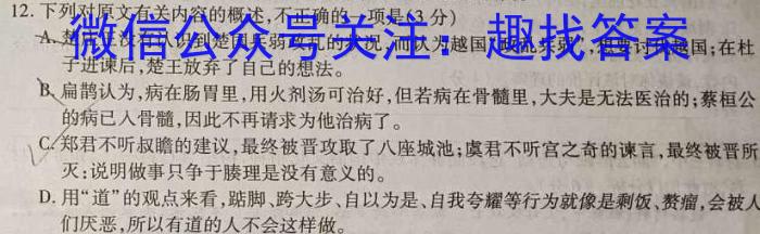 2023学年第二学期杭州市高二年级教学质量检测（期末考试）语文