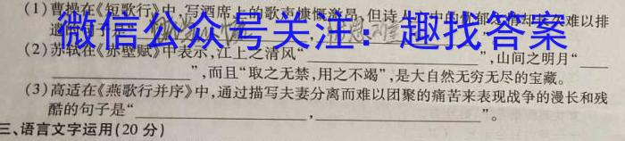 江苏省决胜新高考——2024届高三年级大联考(4月)语文