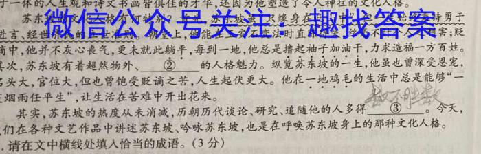 思而行联考·山西省2023-2024学年高二年级第二学期期末考试语文