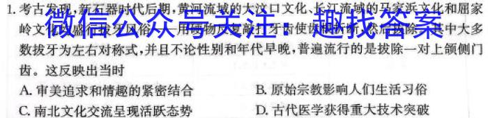 安徽省2024年九年级3月考试（无标题）历史试卷答案