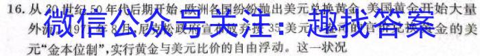 安徽省2024年中考模拟示范卷（四）历史试卷答案