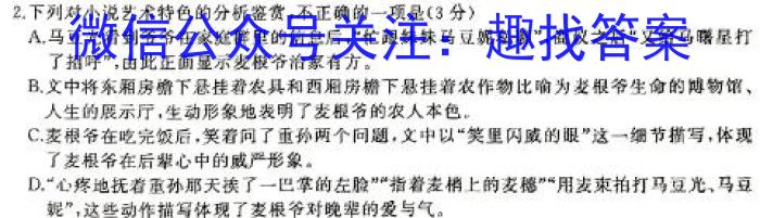 甘肃省陇南市礼县2023-2024学年九年级质量监测试卷（4.15）语文