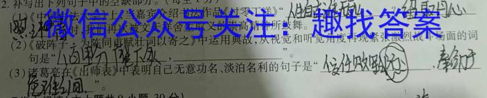 2024届娄底市高考仿真模拟考试(3.27)/语文