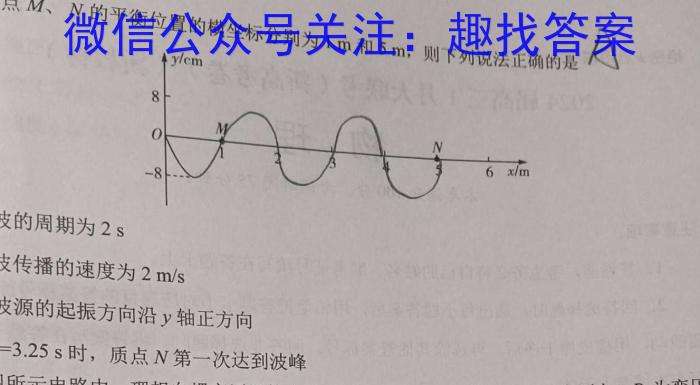 炎德英才大联考 雅礼中学2024届模拟试卷(二)2物理试卷答案