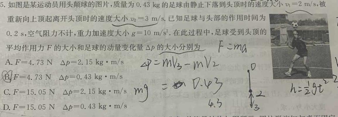 [今日更新]黑龙江省2023-2024学年度高三年级第四次模拟.物理试卷答案