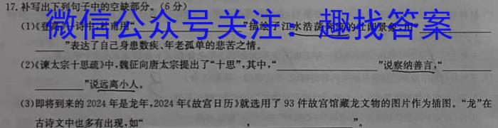 河北省邢台市2023-2024学年高二(下)期末测试(24-560B)语文