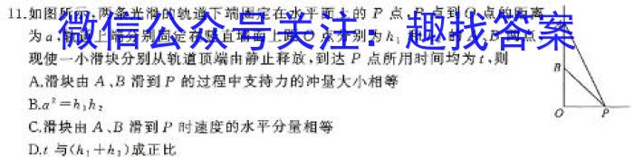 陕西省2024年九年级第六次月考联考物理试卷答案