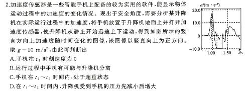 [今日更新]山西省2024届高三3月联考.物理试卷答案