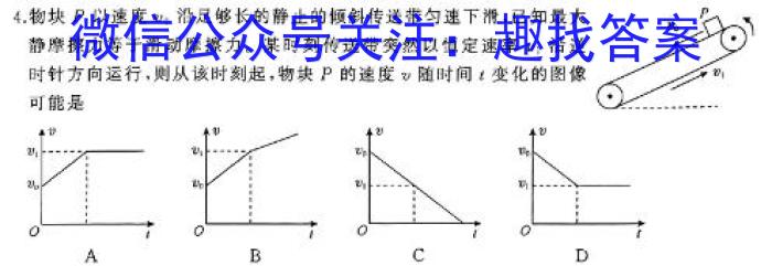 天一大联考·顶尖联盟 2024届高中毕业班第四次考试(5月)物理`