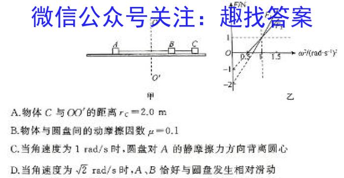 卓育云 2023-2024学年中考学科素养自主测评卷(二)2物理