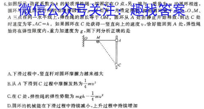 2024年6月浙江省高二学业水平适应性考试物理试题答案