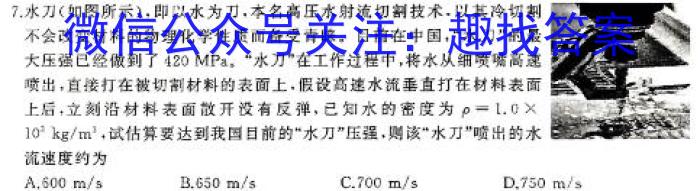 2024届九年级期中学情监测(促学卷)物理`