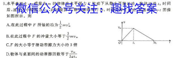 枣庄市2023~2024学年高一教学质量检测(2024.07)物理`