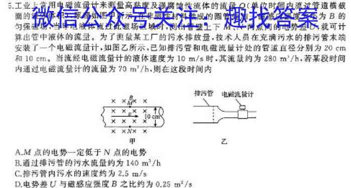 2024届NT普通高等学校招生全国统一模拟试卷(一)物理`