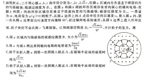 1号卷·A10联盟2025届高二上学期9月开学摸底考(物理)试卷答案