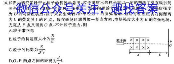 九师联盟·河南省商丘市2023-2024学年高二下学期期中考试（4.27）物理试题答案