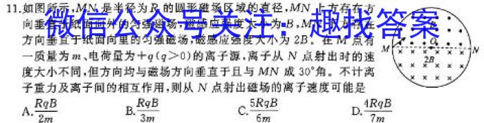 2023-2024学年湖南省高一年级五月考试(24-509A)物理试卷答案