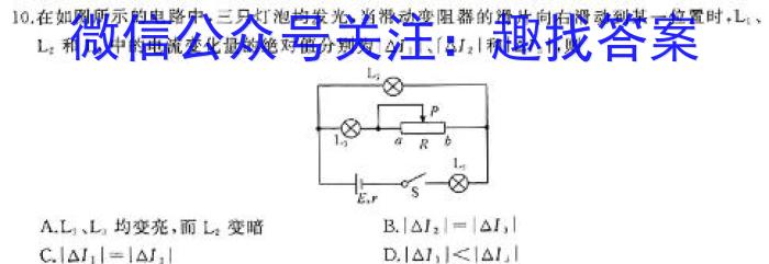 京师测评2024安徽省高三质量联合检测试卷(5.5)物理`