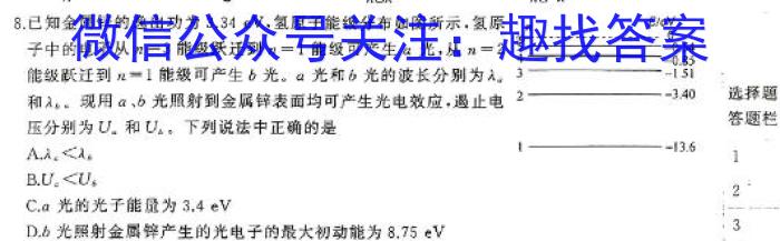 [山西大联考]山西省2023-2024学年第二学期高一年级下学期5月联考（546）物理试题答案