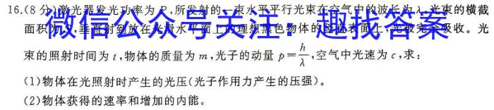 陕西省西安市曲江一中2025届九年级开学考试物理试卷答案