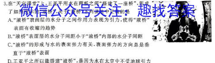 三校联考2024年春季学期高二年级第一次月考（3.28）h物理