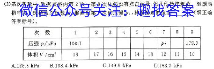 陕西省2024年初中学业水平考试联考模拟卷(一)h物理