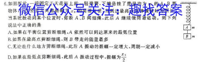 江西省2023~2024学年度八年级下学期期中综合评估 6L R-JX物理试卷答案