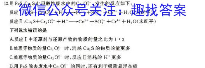 2024届韶关市高三综合测试(二)化学