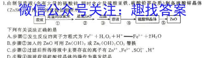 湖北省2024~2025学年度武汉市部分学校高三年级九月调研考试化学