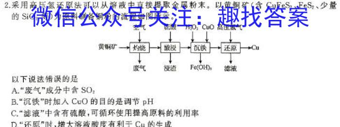 2024年山西省中考信息冲刺卷·压轴与预测(二)2化学