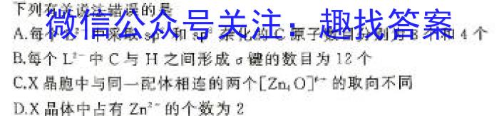 安徽省六安市轻工中学2024年九年级下册第一阶段定时训练化学