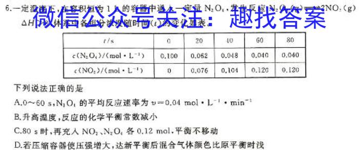 32024届普通高等学校招生全国统一考试冲刺预测·全国卷 YX-E(一)1化学试题