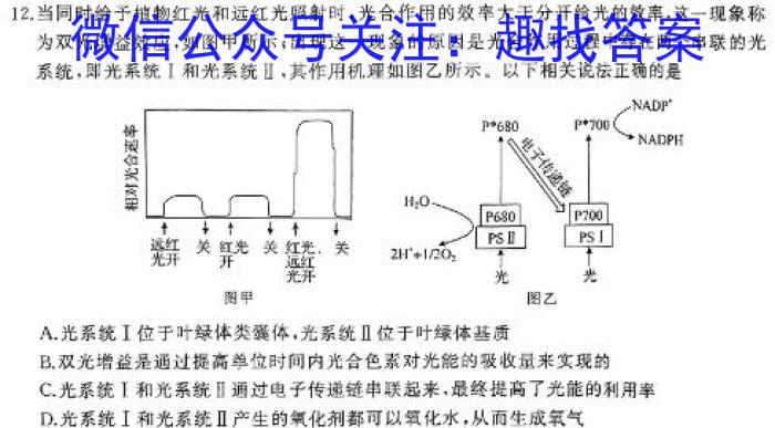 安徽省安师联盟2024年中考权威预测模拟试卷（五）生物学试题答案