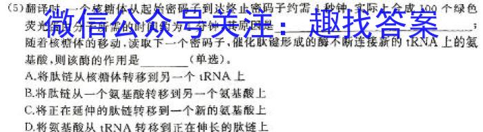 陕西省2024届九年级学业水平质量监测A（爱心）生物学试题答案