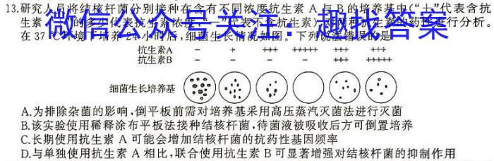 青桐鸣·2024届普通高等学校招生全国统一考试青桐鸣大联考(高三)(4月)生物学试题答案