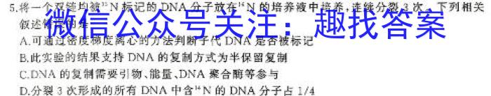 2024年新课标II卷高考生物学试题答案